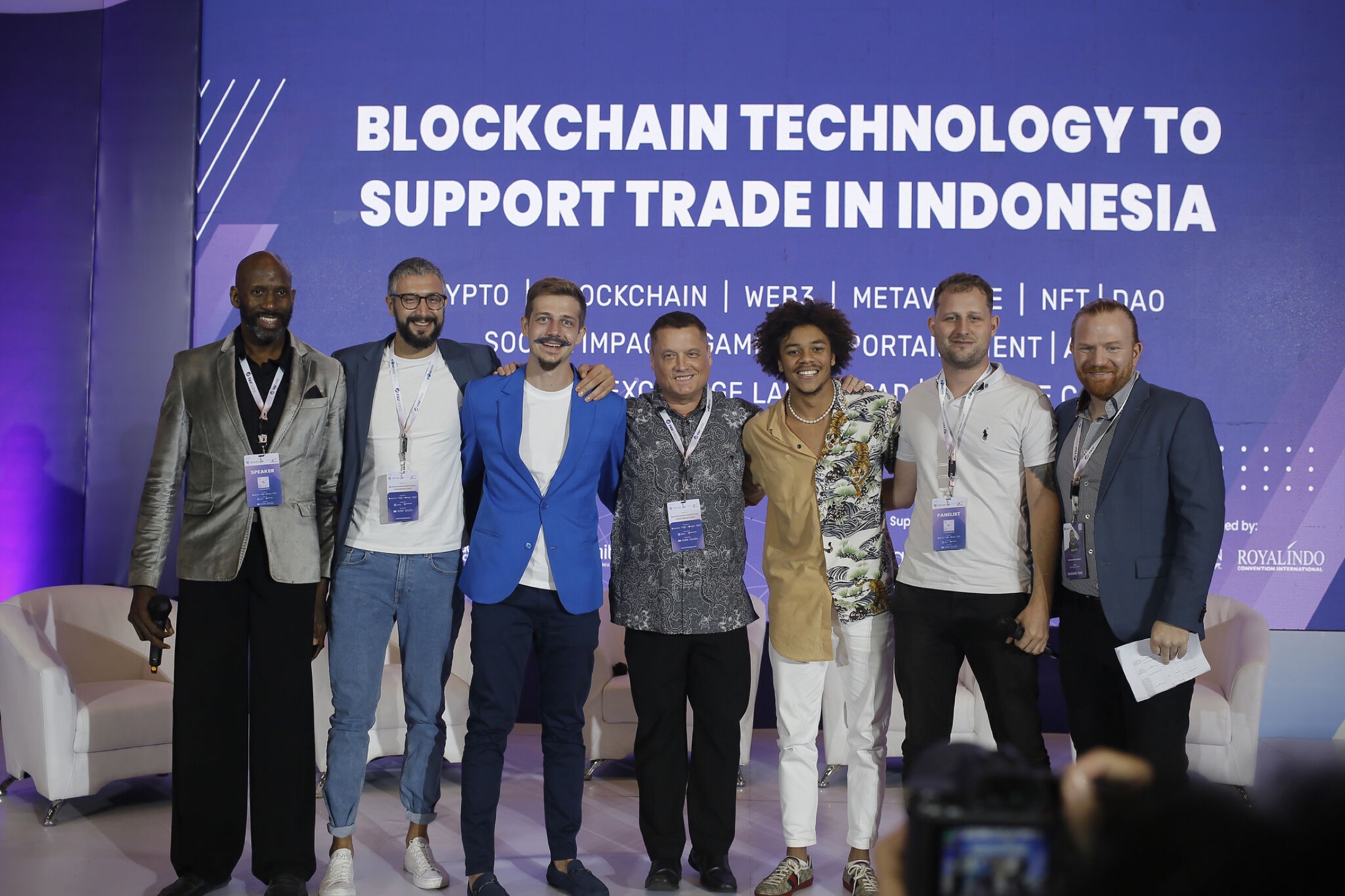 Cosmo with blockchain panel speakers at Trade Expo Indonesia